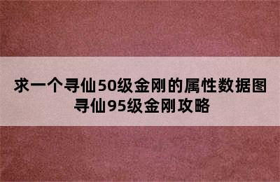 求一个寻仙50级金刚的属性数据图 寻仙95级金刚攻略